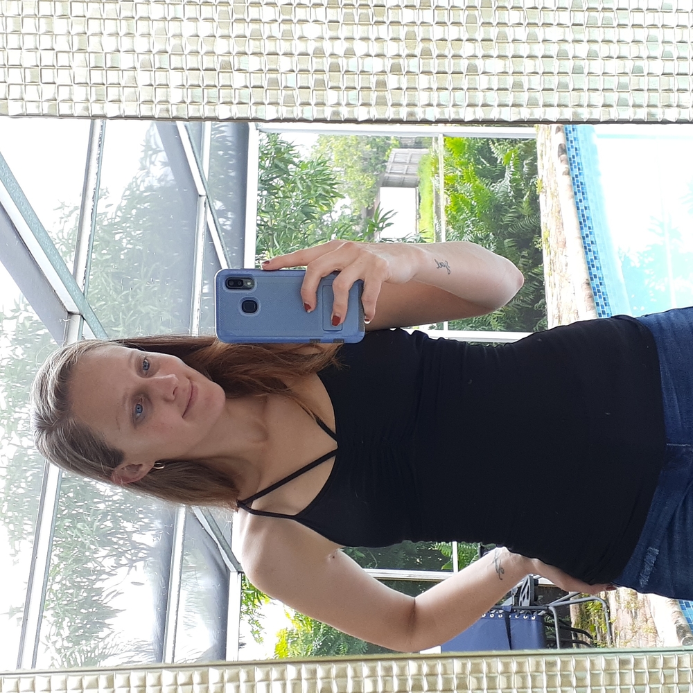 Black strappy tank top